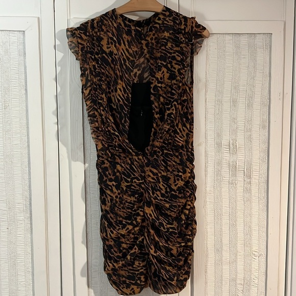 All Saints Hali Ambient Dress cheetah print size 2 - Picture 6 of 9